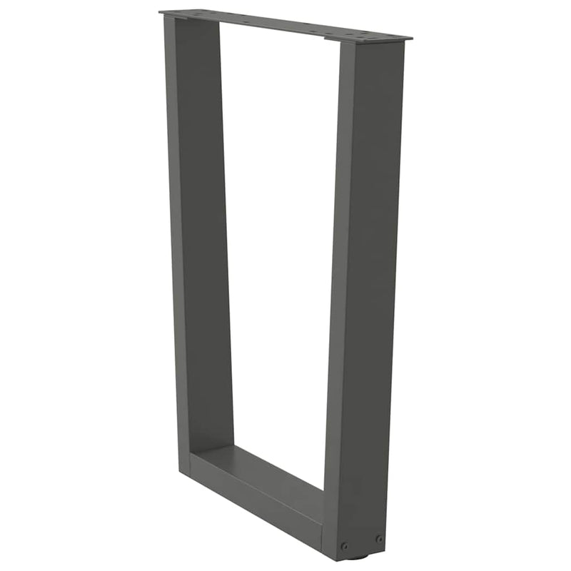 vidaXL 2 db antracitszürke, V-alakú acél étkezőasztalláb 70 x (72-73,3) cm
