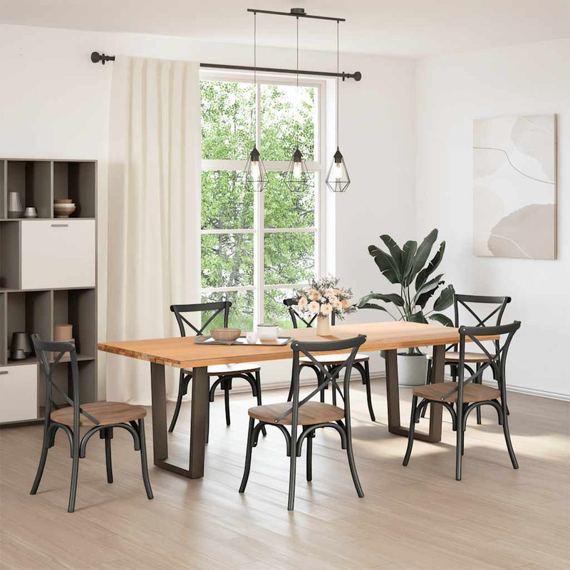 vidaXL 2 db V-alakú natúr acél étkezőasztal láb 70 x (72-73,3) cm acél