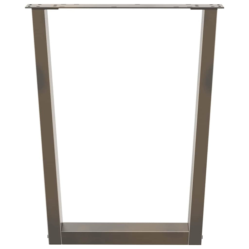 vidaXL 2 db V-alakú natúr acél étkezőasztal láb 70 x (72-73,3) cm acél