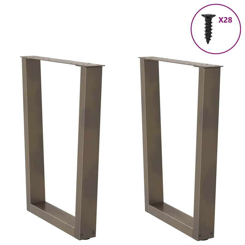 vidaXL 2 db V-alakú natúr acél étkezőasztal láb 70 x (72-73,3) cm acél