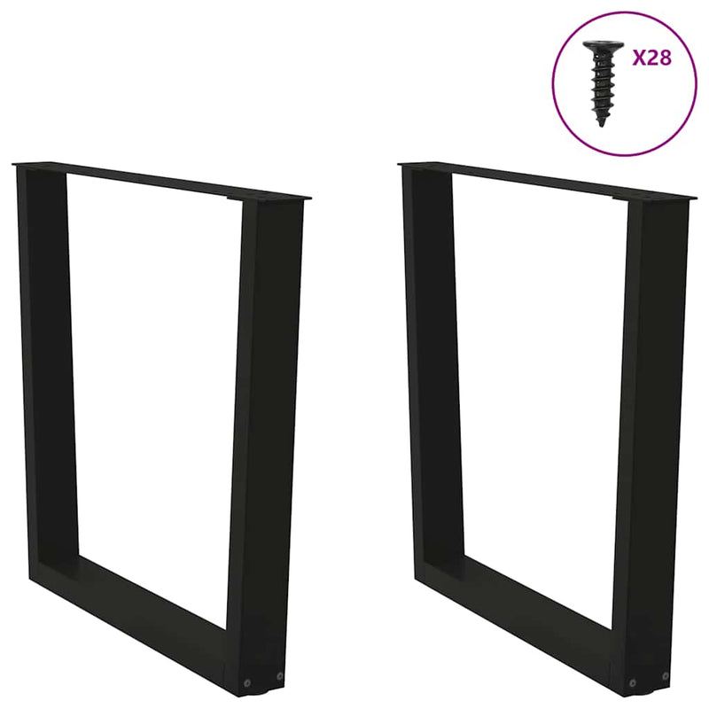 vidaXL 2 db fekete, V-alakú acél étkezőasztal láb 80 x (72-73,3) cm