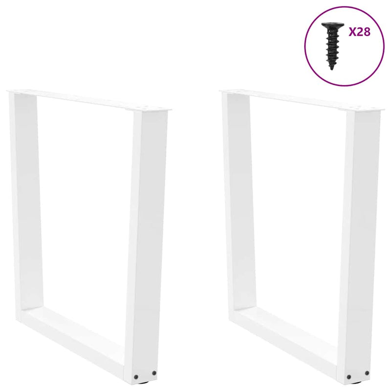 vidaXL 2 db fehér, V-alakú acél étkezőasztal láb 80 x (72-73,3) cm
