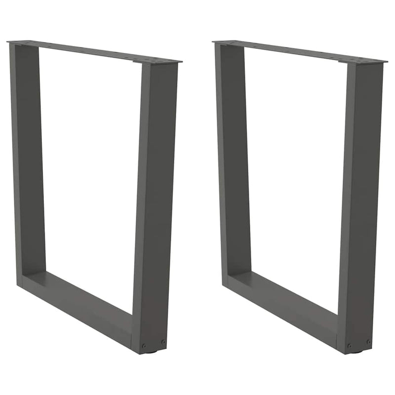 vidaXL 2 db antracitszürke, V-alakú acél étkezőasztal láb 80 x (72-73,3) cm
