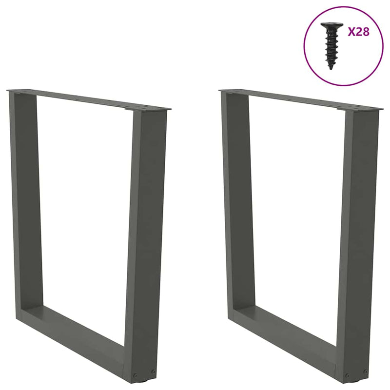 vidaXL 2 db antracitszürke, V-alakú acél étkezőasztal láb 80 x (72-73,3) cm