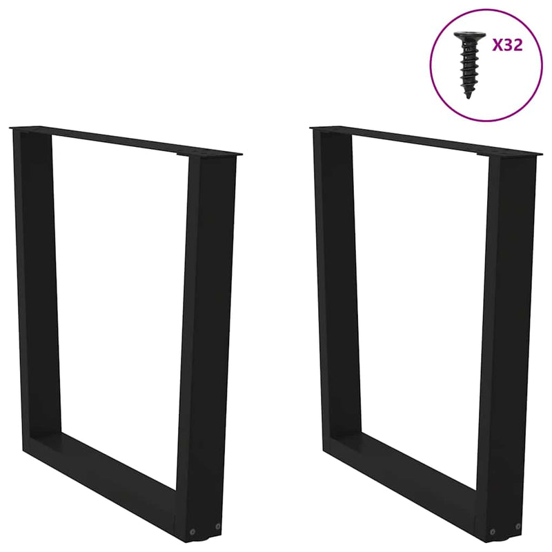 vidaXL 2 db fekete, V-alakú acél étkezőasztal láb 90 x (72-73,3) cm