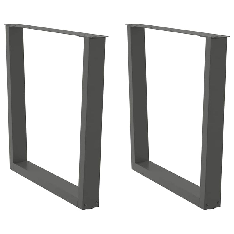 vidaXL 2 db antracitszürke, V-alakú acél étkezőasztal láb 90 x (72-73,3) cm