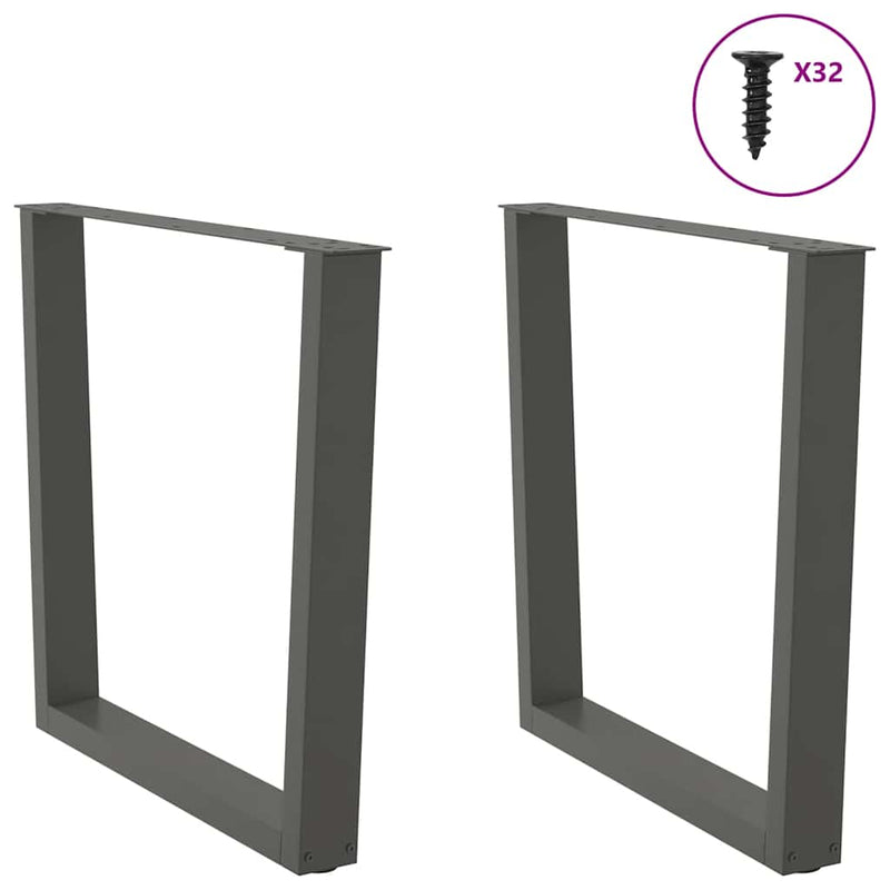 vidaXL 2 db antracitszürke, V-alakú acél étkezőasztal láb 90 x (72-73,3) cm