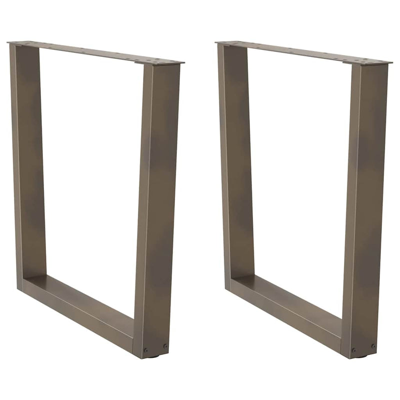 vidaXL 2 db V-alakú natúr acél étkezőasztal láb 90 x (72-73,3) cm acél