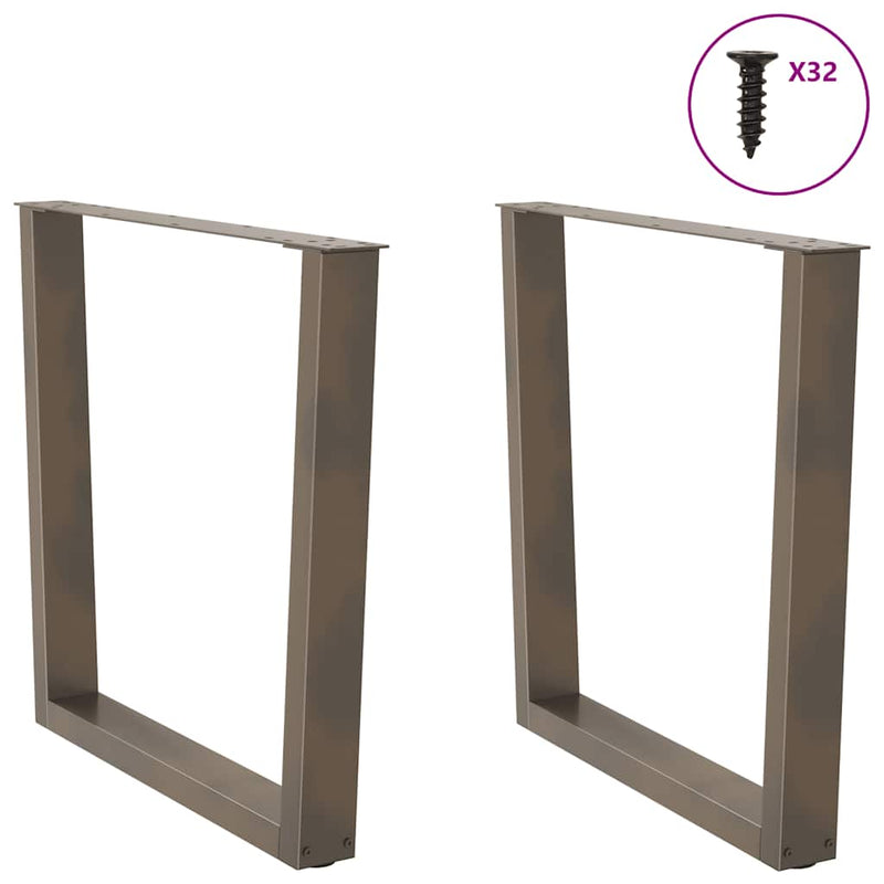 vidaXL 2 db V-alakú natúr acél étkezőasztal láb 90 x (72-73,3) cm acél