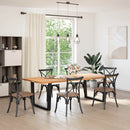 vidaXL 2 db V-alakú étkezőasztal láb fekete 100 x (72-73,3) cm acél étkezőasztal láb