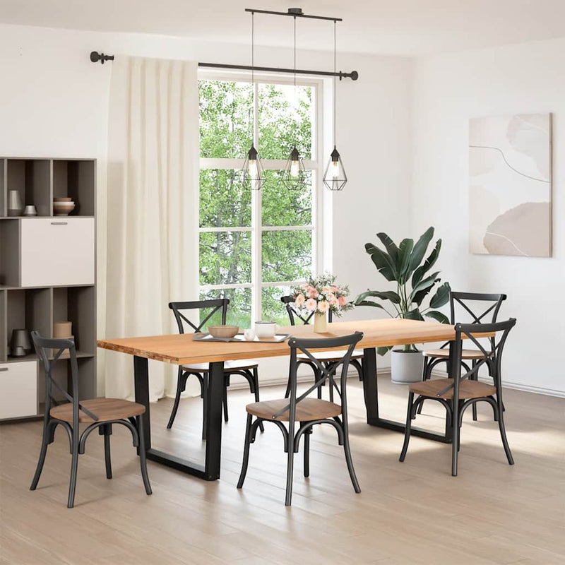 vidaXL 2 db V-alakú étkezőasztal láb fekete 100 x (72-73,3) cm acél étkezőasztal láb