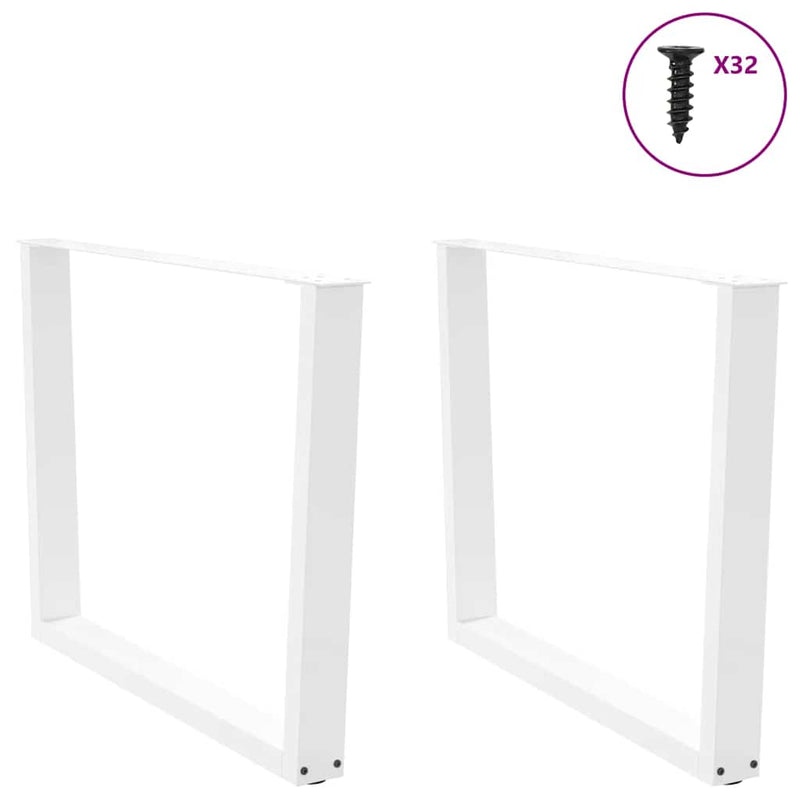 vidaXL 2 db fehér, V-alakú étkezőasztal láb 100 x (72-73,3) cm acél étkezőasztal láb