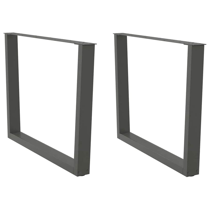 vidaXL 2 db antracitszürke étkezőasztal V-alakú láb 100 x (72-73,3) cm acél étkezőasztal láb