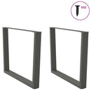 vidaXL 2 db antracitszürke étkezőasztal V-alakú láb 100 x (72-73,3) cm acél étkezőasztal láb
