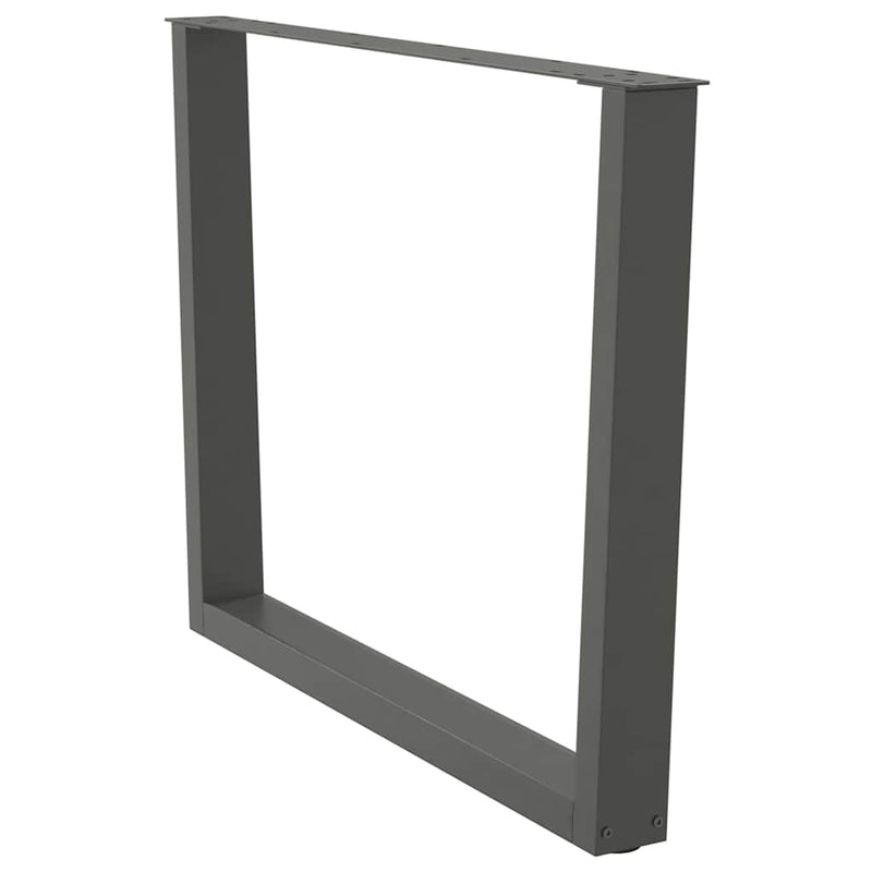vidaXL 2 db antracitszürke étkezőasztal V-alakú láb 100 x (72-73,3) cm acél étkezőasztal láb