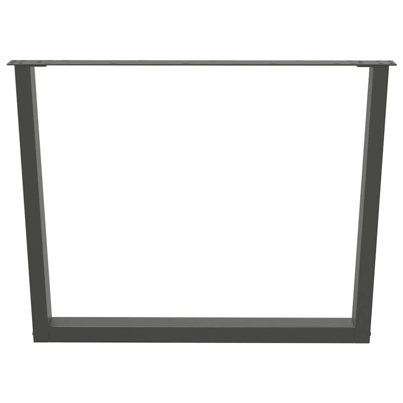 vidaXL 2 db antracitszürke étkezőasztal V-alakú láb 100 x (72-73,3) cm acél étkezőasztal láb