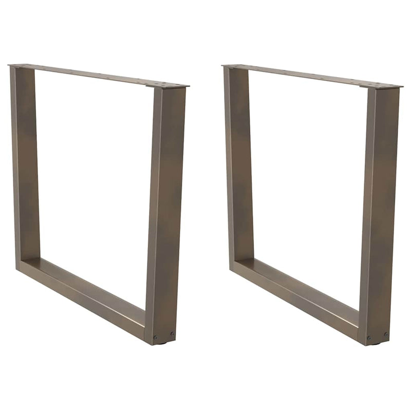 vidaXL 2 db V-alakú étkezőasztal láb natúr acél 100 x (72-73,3) cm acél