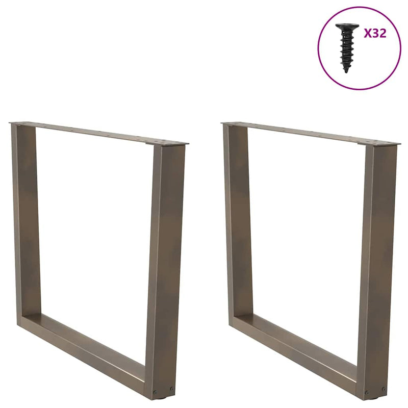 vidaXL 2 db V-alakú étkezőasztal láb natúr acél 100 x (72-73,3) cm acél