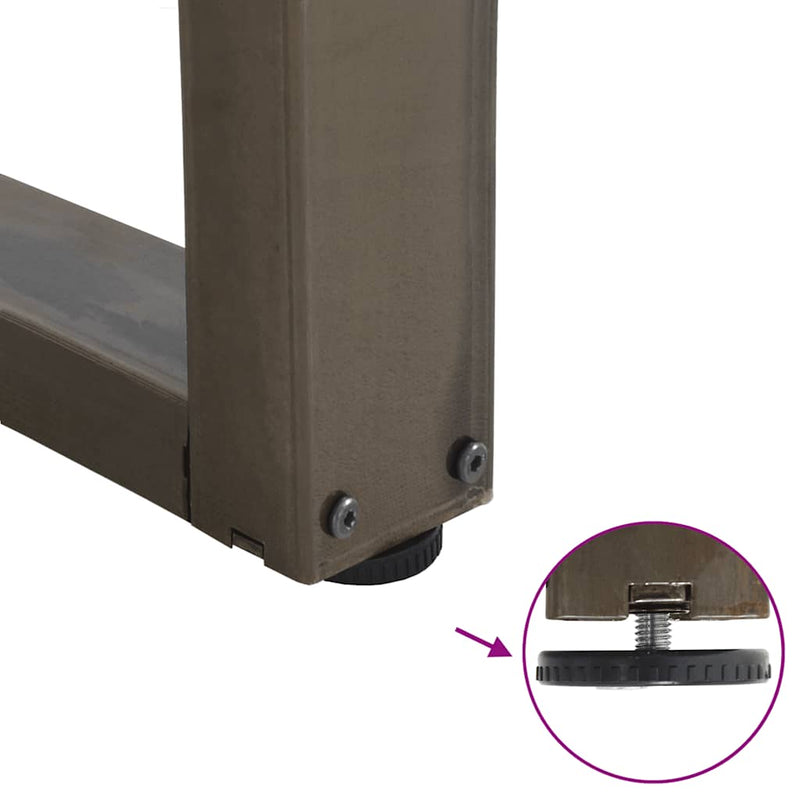 vidaXL 2 db V-alakú étkezőasztal láb natúr acél 100 x (72-73,3) cm acél