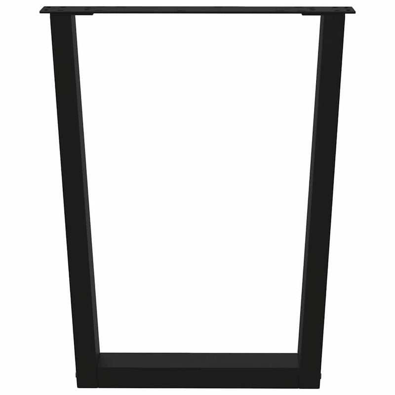 vidaXL 3 db V-alakú étkezőasztal láb fekete 70 x (72-73,3) cm acél étkezőasztal láb