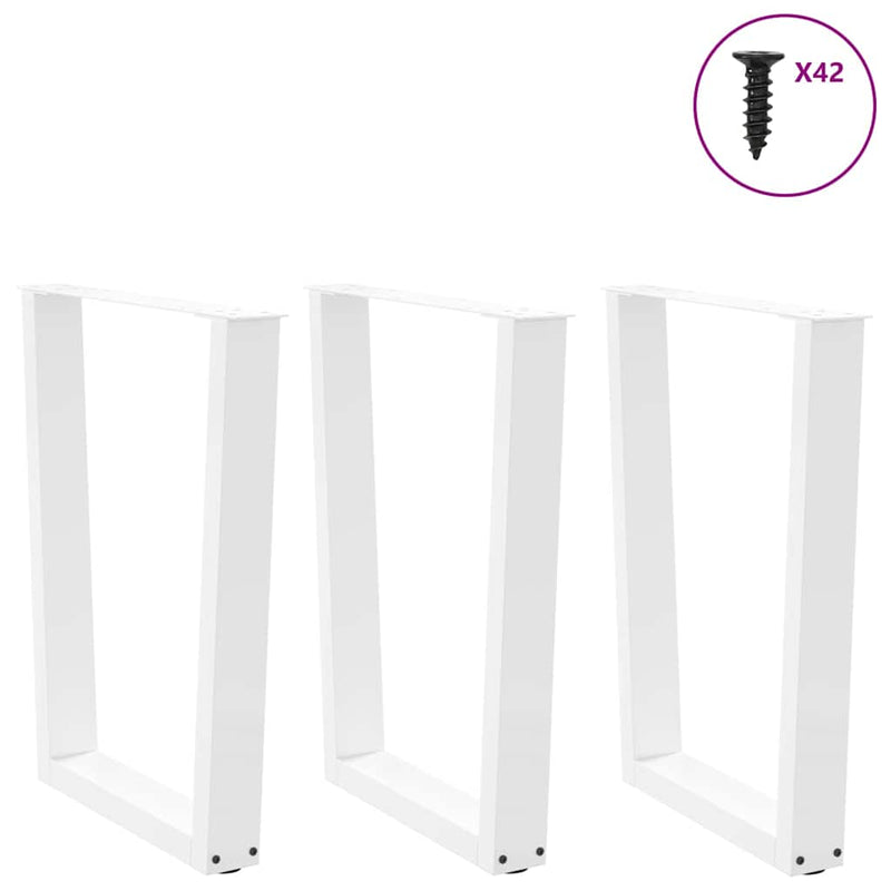 vidaXL 3 db fehér, V-alakú étkezőasztal láb 70 x (72-73,3) cm acél étkezőasztal láb