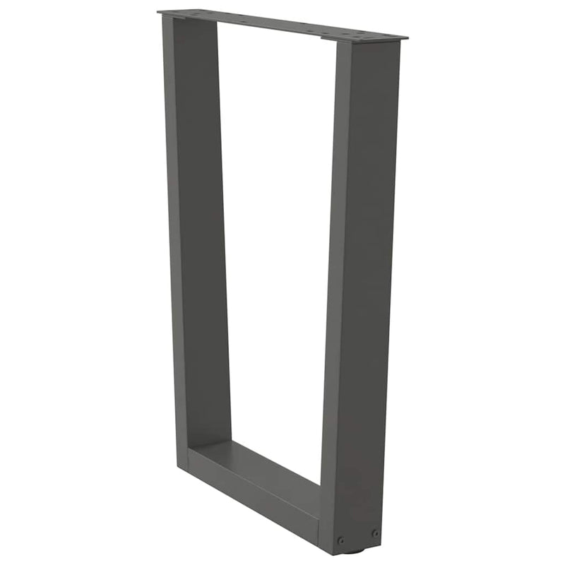 vidaXL 3 db antracitszürke, V-alakú acél étkezőasztalláb 70 x (72-73,3) cm