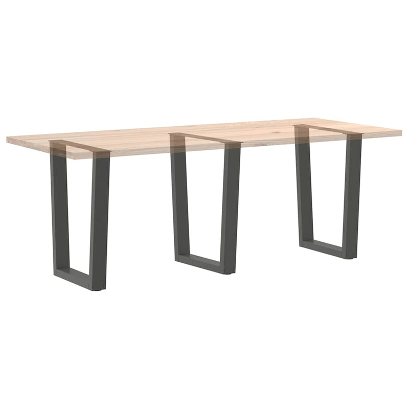 vidaXL 3 db antracitszürke, V-alakú acél étkezőasztalláb 70 x (72-73,3) cm