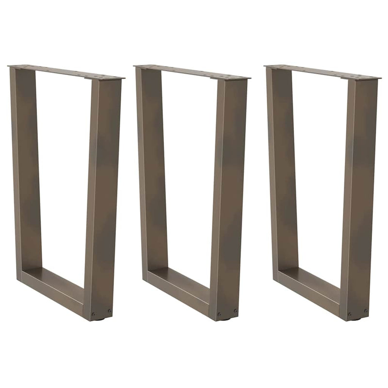 vidaXL 3 db V-alakú natúr acél étkezőasztal láb 70 x (72-73,3) cm acél