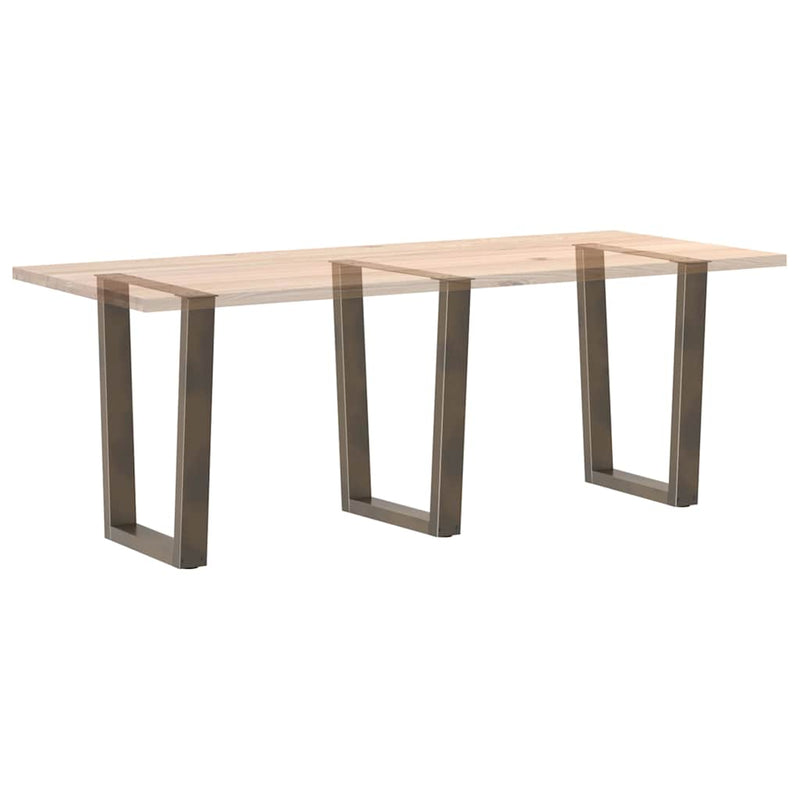 vidaXL 3 db V-alakú natúr acél étkezőasztal láb 70 x (72-73,3) cm acél