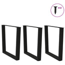 vidaXL 3 db V-alakú étkezőasztal láb fekete 80 x (72-73,3) cm acél étkezőasztal láb