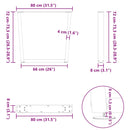 vidaXL 3 db antracitszürke, V-alakú acél étkezőasztalláb 80 x (72-73,3) cm