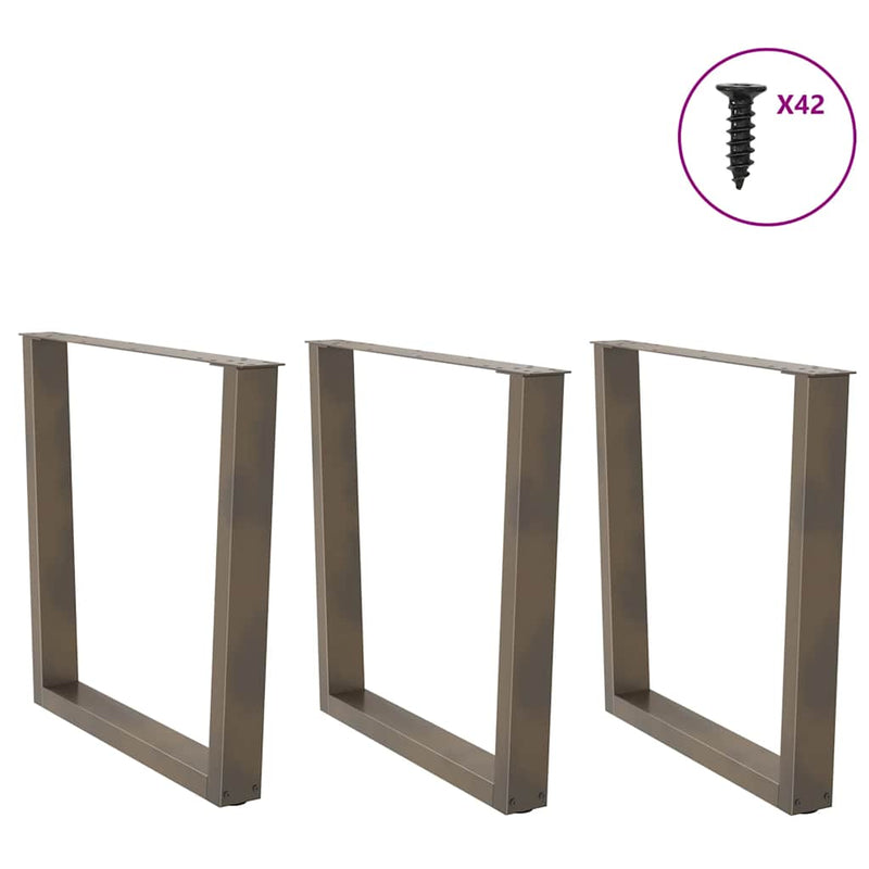 vidaXL 3 db V-alakú natúr acél étkezőasztal láb 80x(72-73,3) cm acél