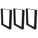 vidaXL 3 db fekete, V-alakú acél étkezőasztal láb 90 x (72-73,3) cm