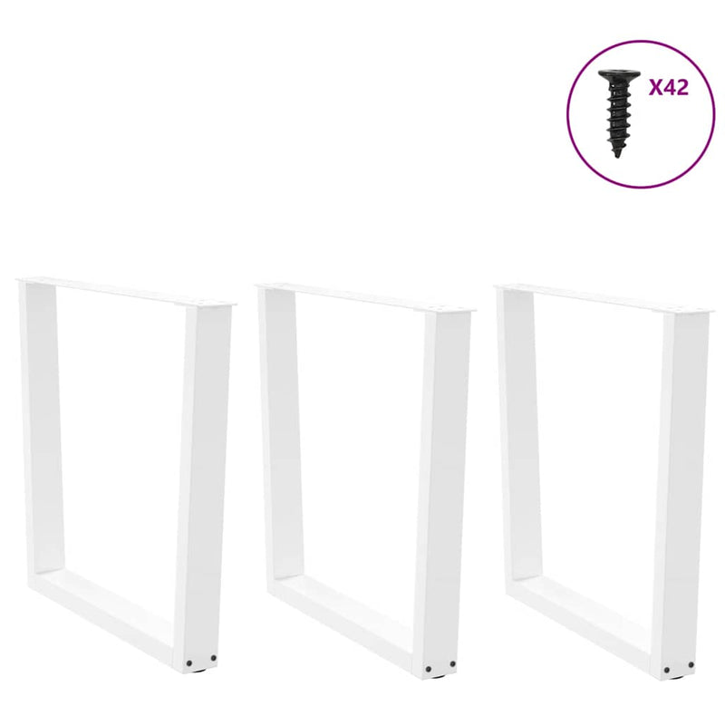 vidaXL 3 db fehér, V-alakú étkezőasztal láb 90 x (72-73,3) cm acél étkezőasztal láb