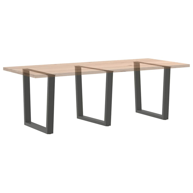 vidaXL 3 db antracitszürke, V-alakú acél étkezőasztalláb 90 x (72-73,3) cm