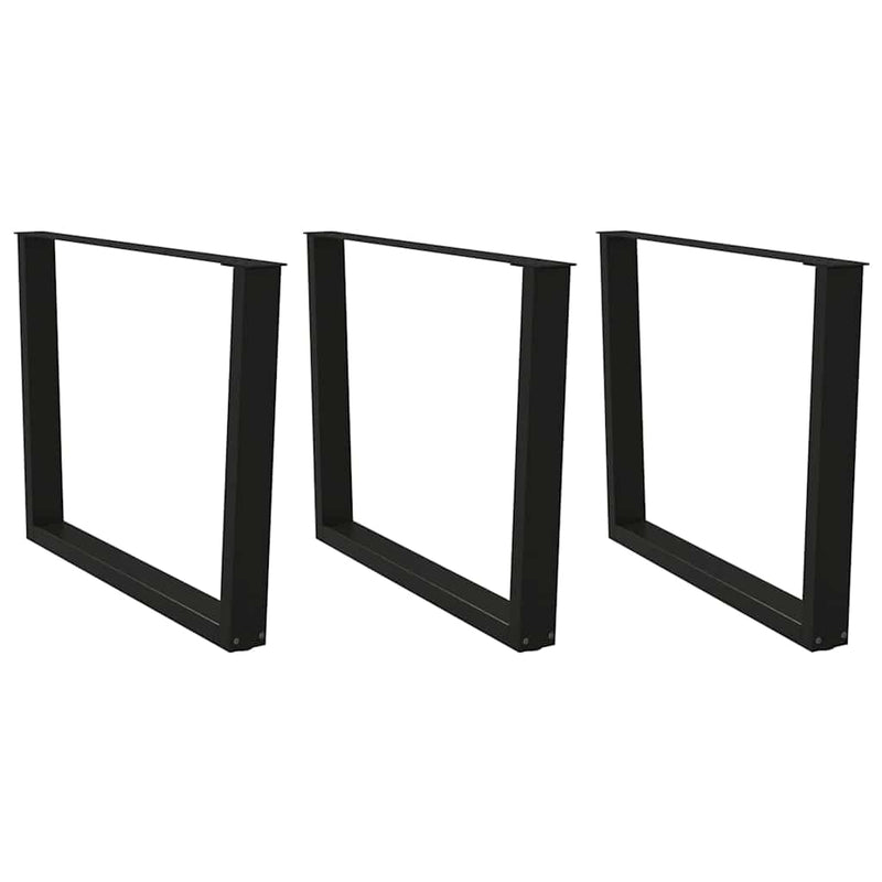 vidaXL 3 db V-alakú étkezőasztal láb fekete 100 x (72-73,3) cm acél étkezőasztal láb