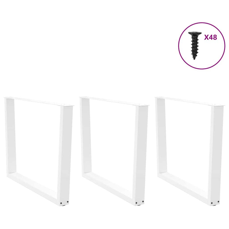 vidaXL 3 db fehér, V-alakú étkezőasztal láb 100 x (72-73,3) cm acél étkezőasztal láb
