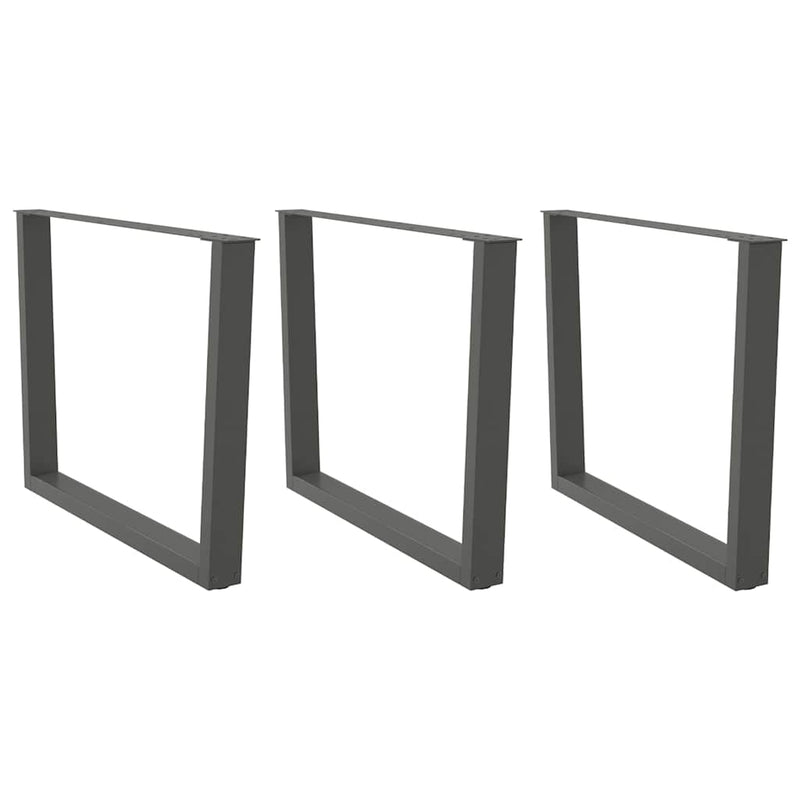 vidaXL 3 db antracitszürke étkezőasztal láb V-alakú 100 x (72-73,3) cm acél étkezőasztal láb