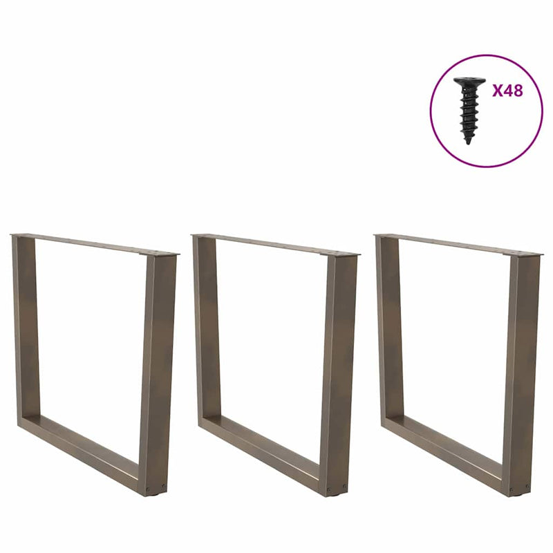 vidaXL 3 db V-alakú natúr acél étkezőasztal láb 100 x (72-73,3) cm acél