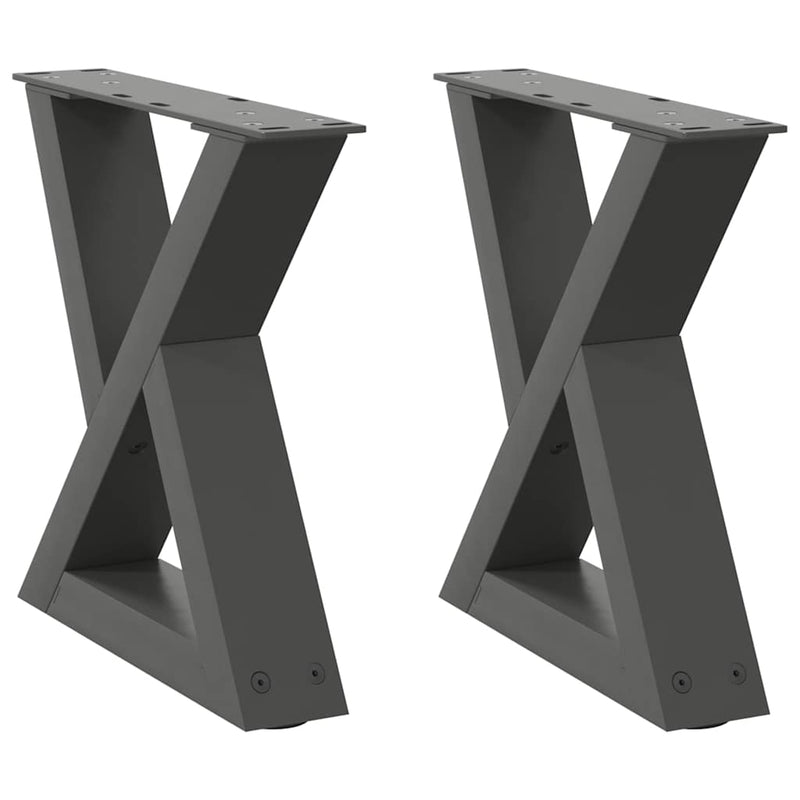 vidaXL 2 db antracitszürke acél dohányzóasztal láb 30x(30-31,3) cm