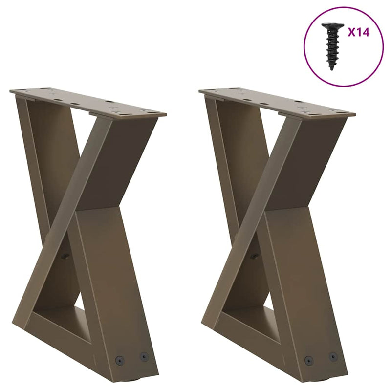 vidaXL 2 db natúr acél dohányzóasztal láb 30x(30-31,3) cm acél