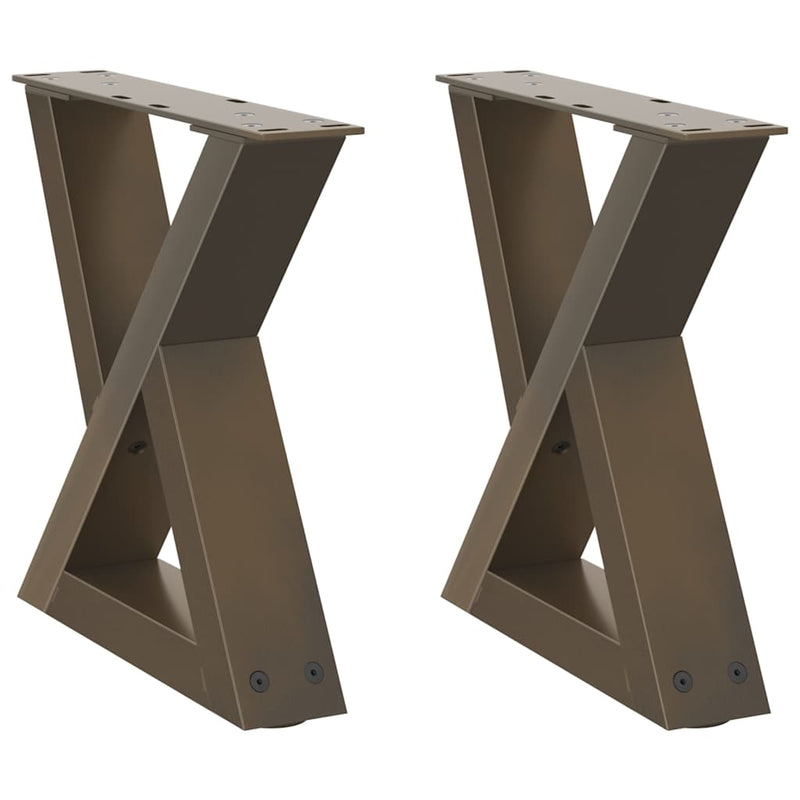 vidaXL 2 db natúr acél dohányzóasztal láb 30x(30-31,3) cm acél