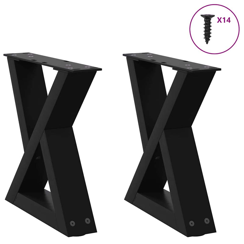 vidaXL 2 db fekete acél dohányzóasztal láb 40 x (30-31,3) cm