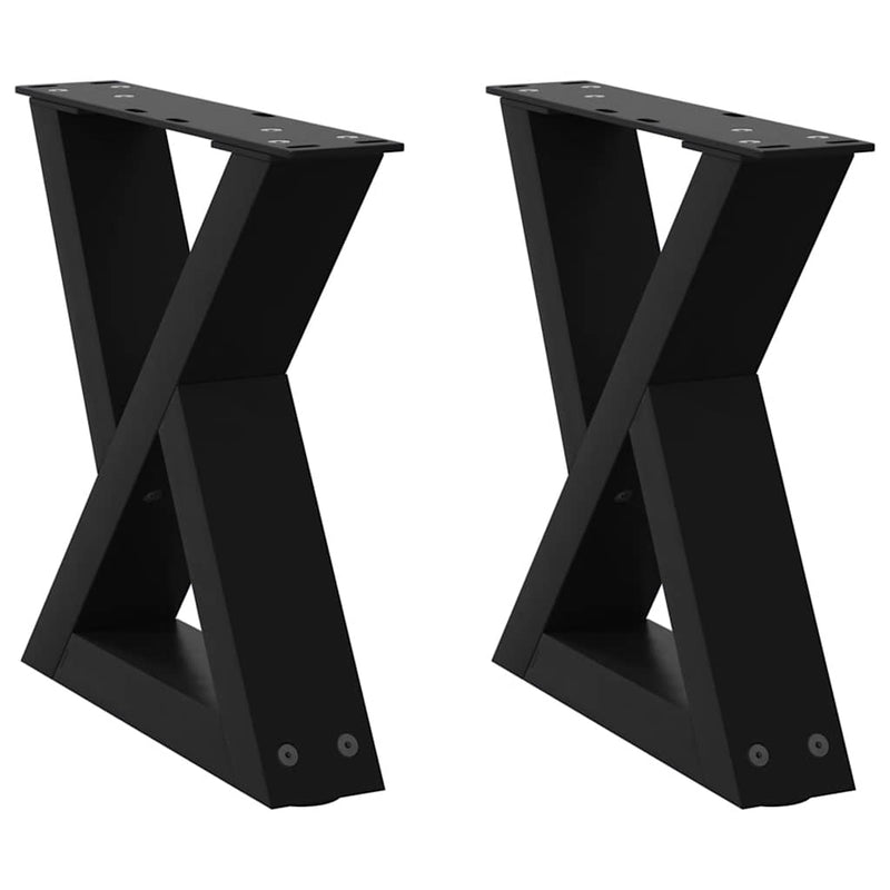 vidaXL 2 db fekete acél dohányzóasztal láb 40 x (30-31,3) cm