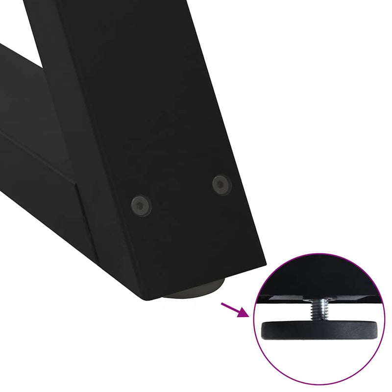 vidaXL 2 db fekete acél dohányzóasztal láb 40 x (30-31,3) cm