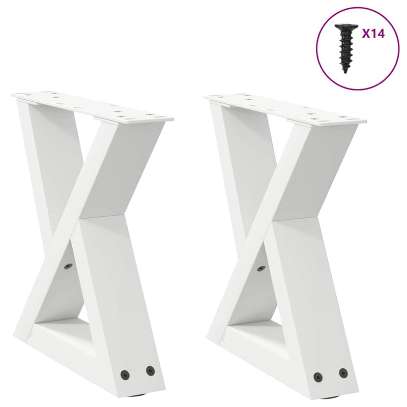 vidaXL 2 db fehér dohányzóasztal láb 40 x (30-31,3) cm acél dohányzóasztal láb