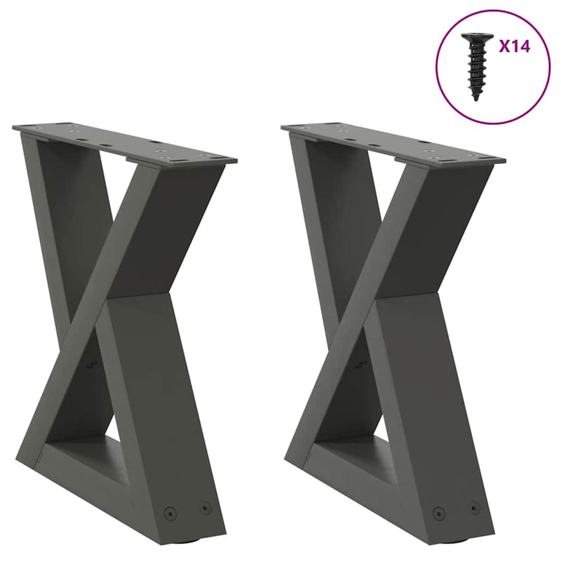 vidaXL 2 db antracitszürke acél dohányzóasztal láb 40 x (30-31,3) cm
