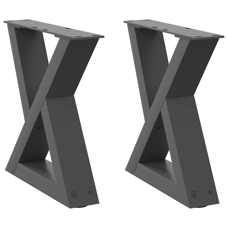 vidaXL 2 db antracitszürke acél dohányzóasztal láb 40 x (30-31,3) cm