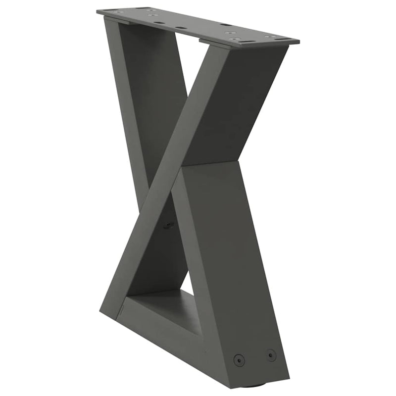 vidaXL 2 db antracitszürke acél dohányzóasztal láb 40 x (30-31,3) cm
