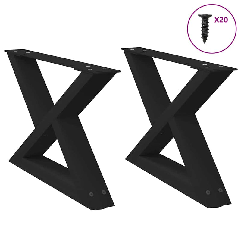 vidaXL 2 db fekete acél dohányzóasztal láb 50 x (30-31,3) cm